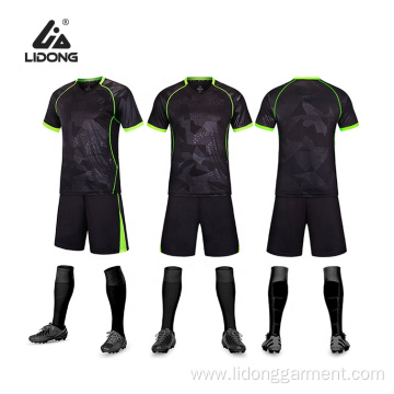 Black Football Practice Jersey Youth Soccer Uniforms Sets